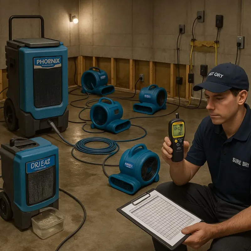 Structural Drying and Dehumidification process in Moscow Mills, MO